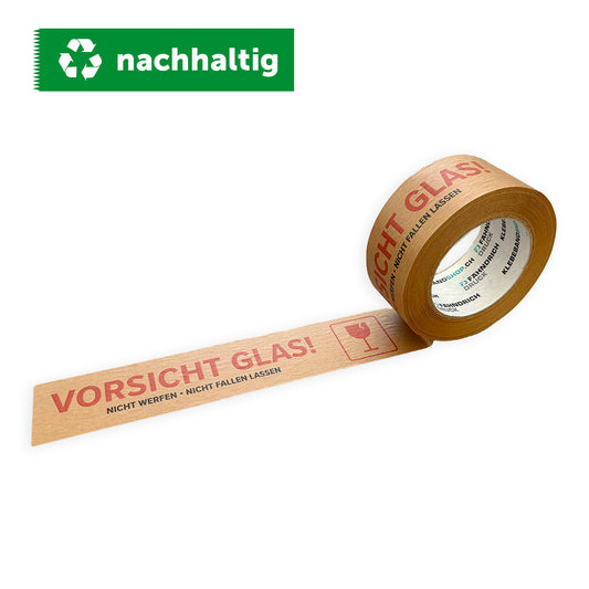 Papier-Klebeband «Vorsicht Glas» 50mm x 50m
